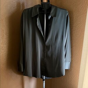 Classic Women's Button-Down Shirt - Dark Olive Green